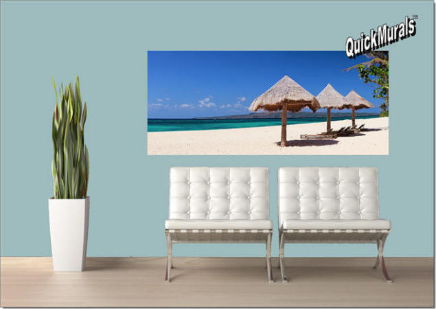 Beach Chairs Peel & Stick Wall Mural Roomsetting