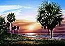 Palmetto Sunrise york wallpaper tropical  wall mural
