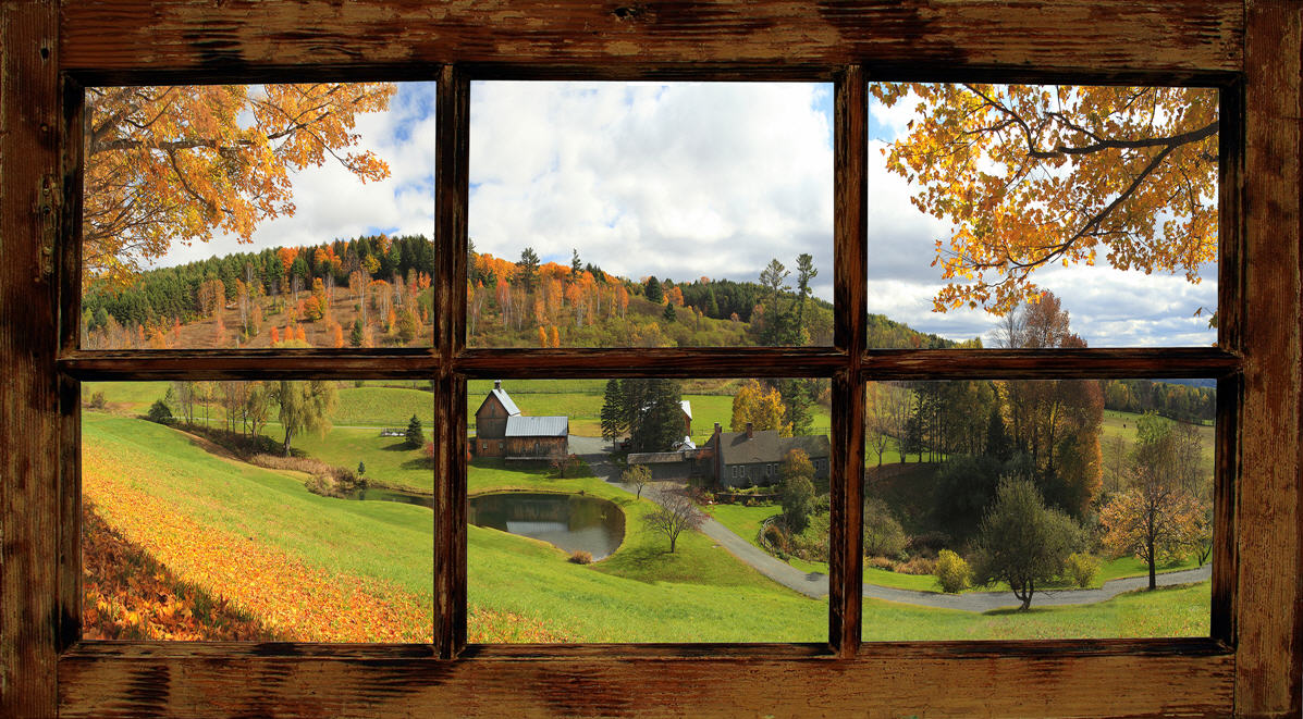 Вид из деревенского окна фото