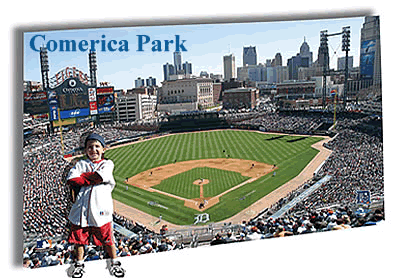 Comerica Park  Mlb wallpaper, Detroit tigers baseball, New york